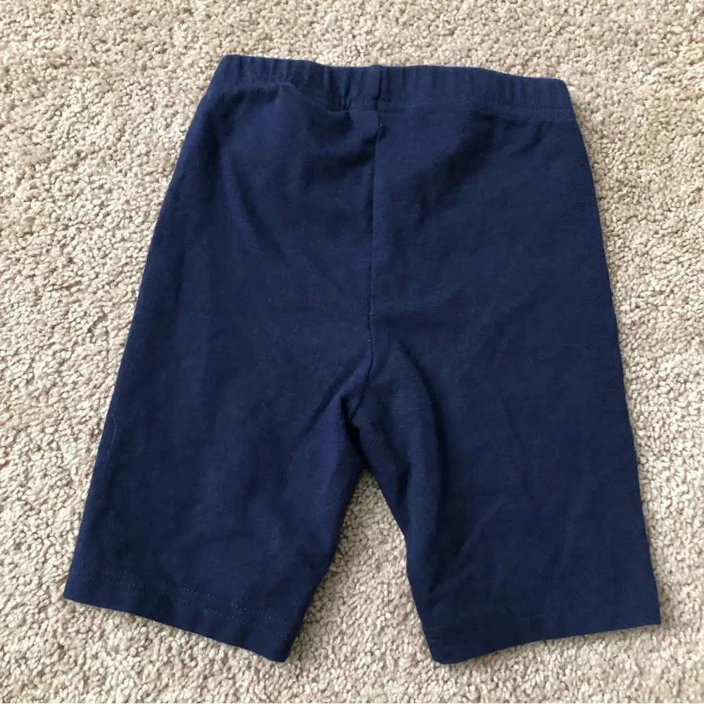 Hanna Andersson Bermuda Shorts Girls 4 Navy Blue Stretchy Cotton Spandex Pull On